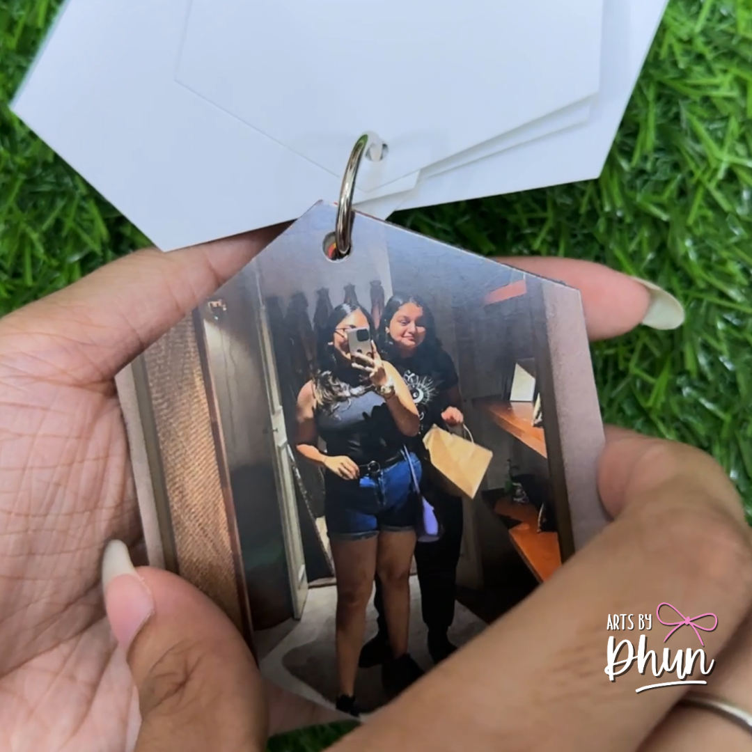 Hexagon photo album personalised