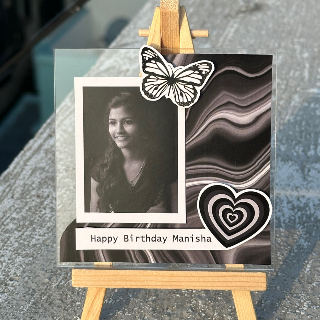 Acrylic card customised