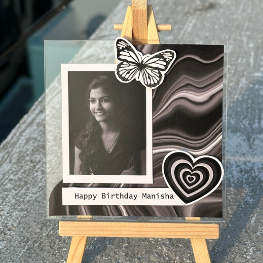 Acrylic card customised