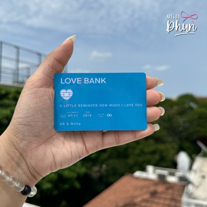Love Bank Wallet Card customised