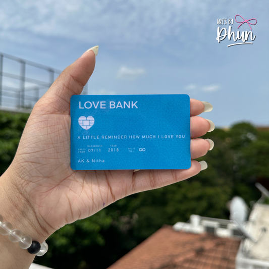 Love Bank Wallet Card customised