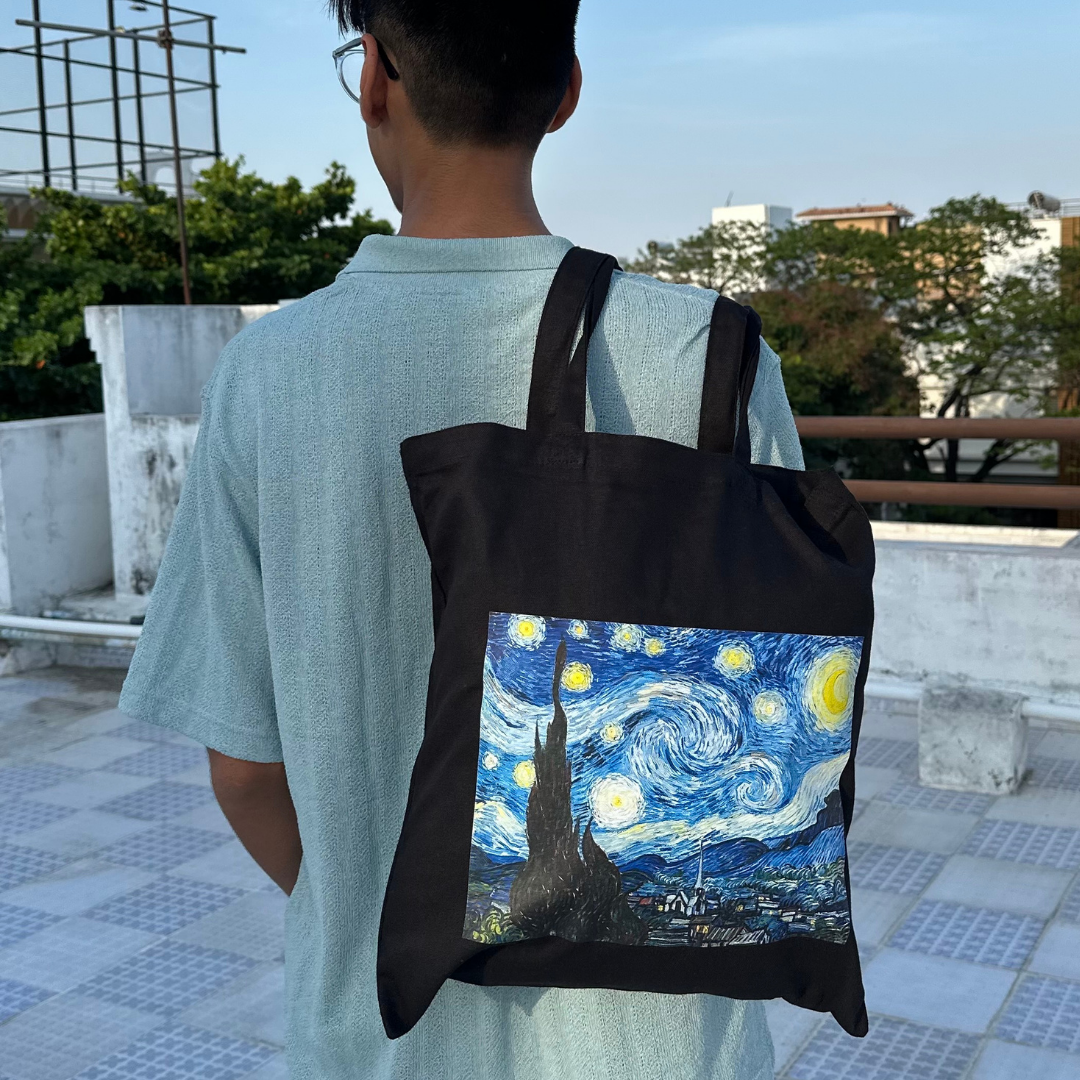 starry night tote bag